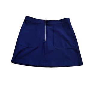 FOREVER 21 Women Short Skirt Blue Zip Front with Pockets Size Large